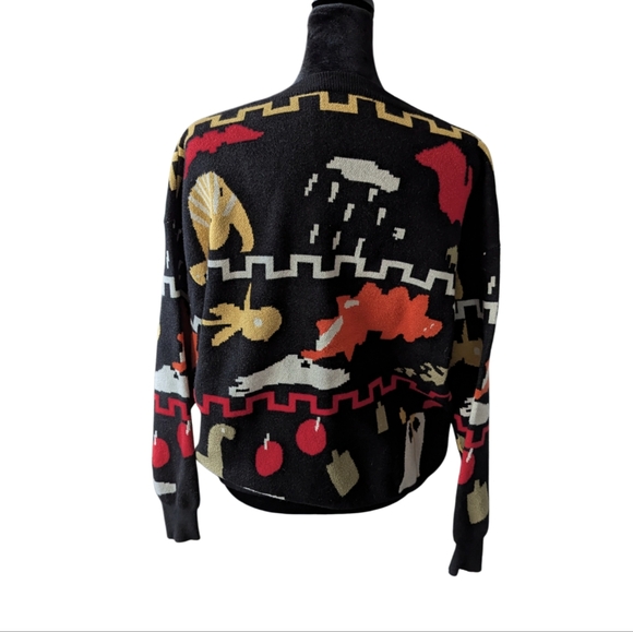 Colorful Abstract Dinosaur Pattern Sweater - Picture 2 of 4